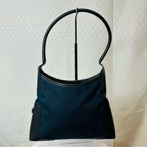 Salvatorre Ferragamo Nero Cinghiale Black and Navy Women's Shoulder Bag